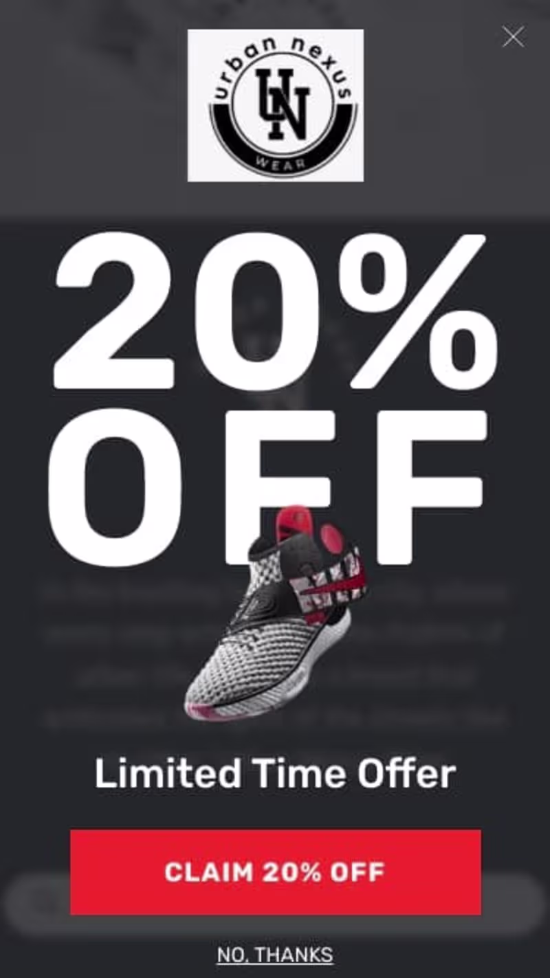 Cover image for Ecommerce website popup