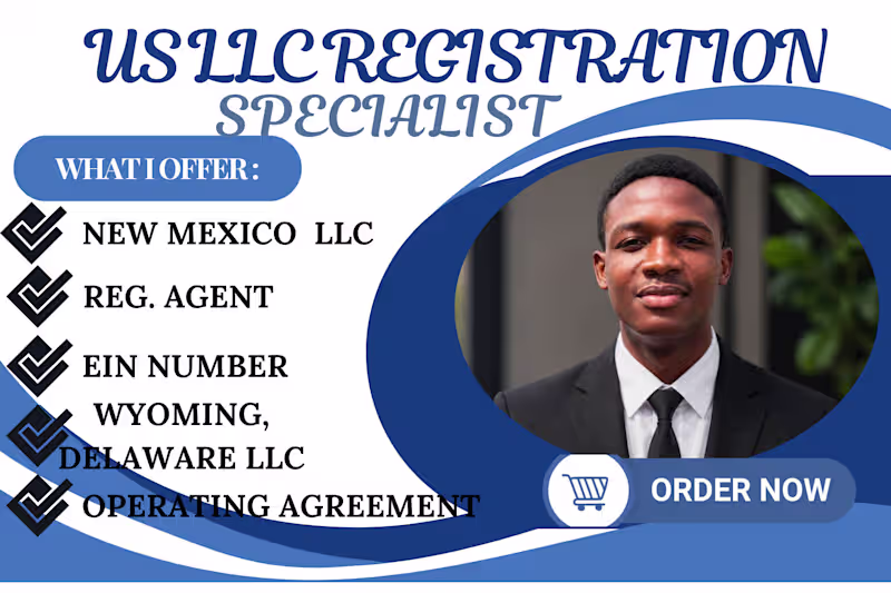 Cover image for I will register your US LLC in Wyoming, Delaware, or New Mexico