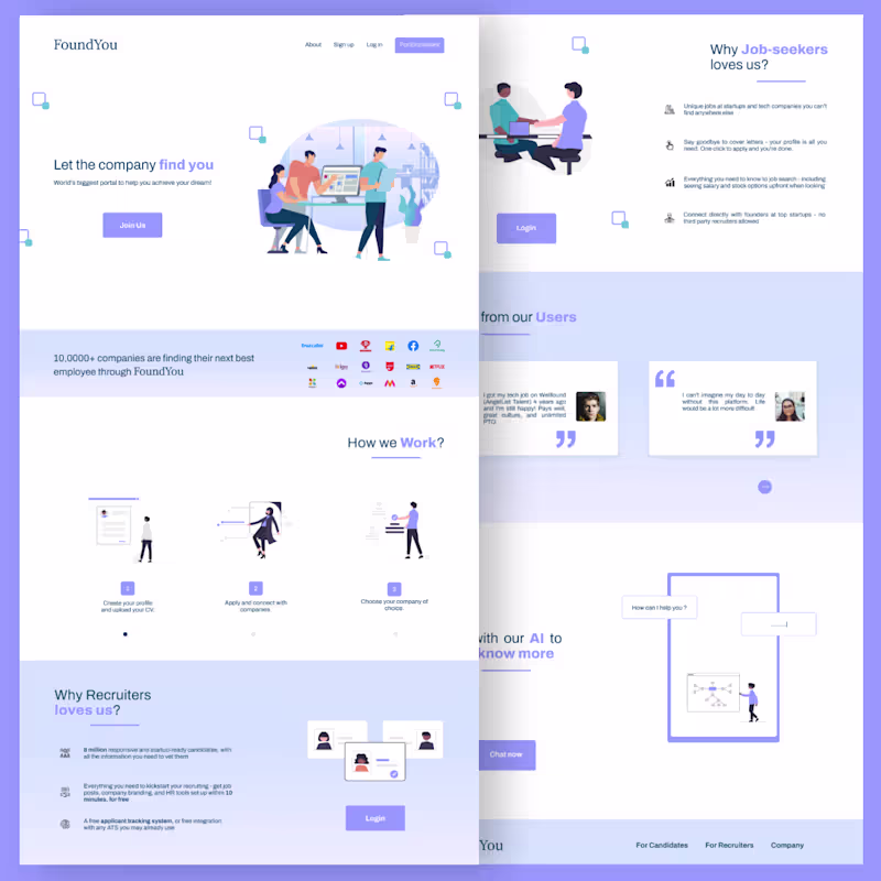 Cover image for Employee Recruiting Website by Sancharini Basak on Dribbble