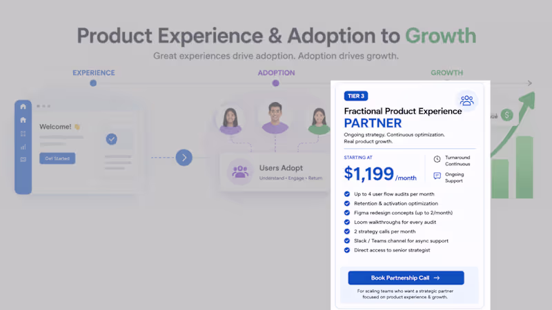 Cover image for Tier 3: Fractional Product Experience Partner (Growth Retainer)