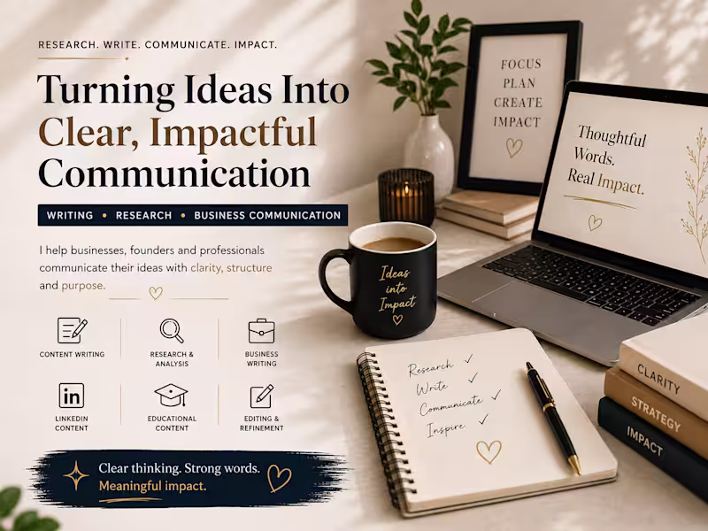 Cover image for Professional Writing & Research Support 