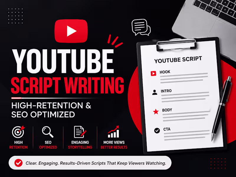 Cover image for YouTube Script Writing (High-Retention & SEO Optimized)