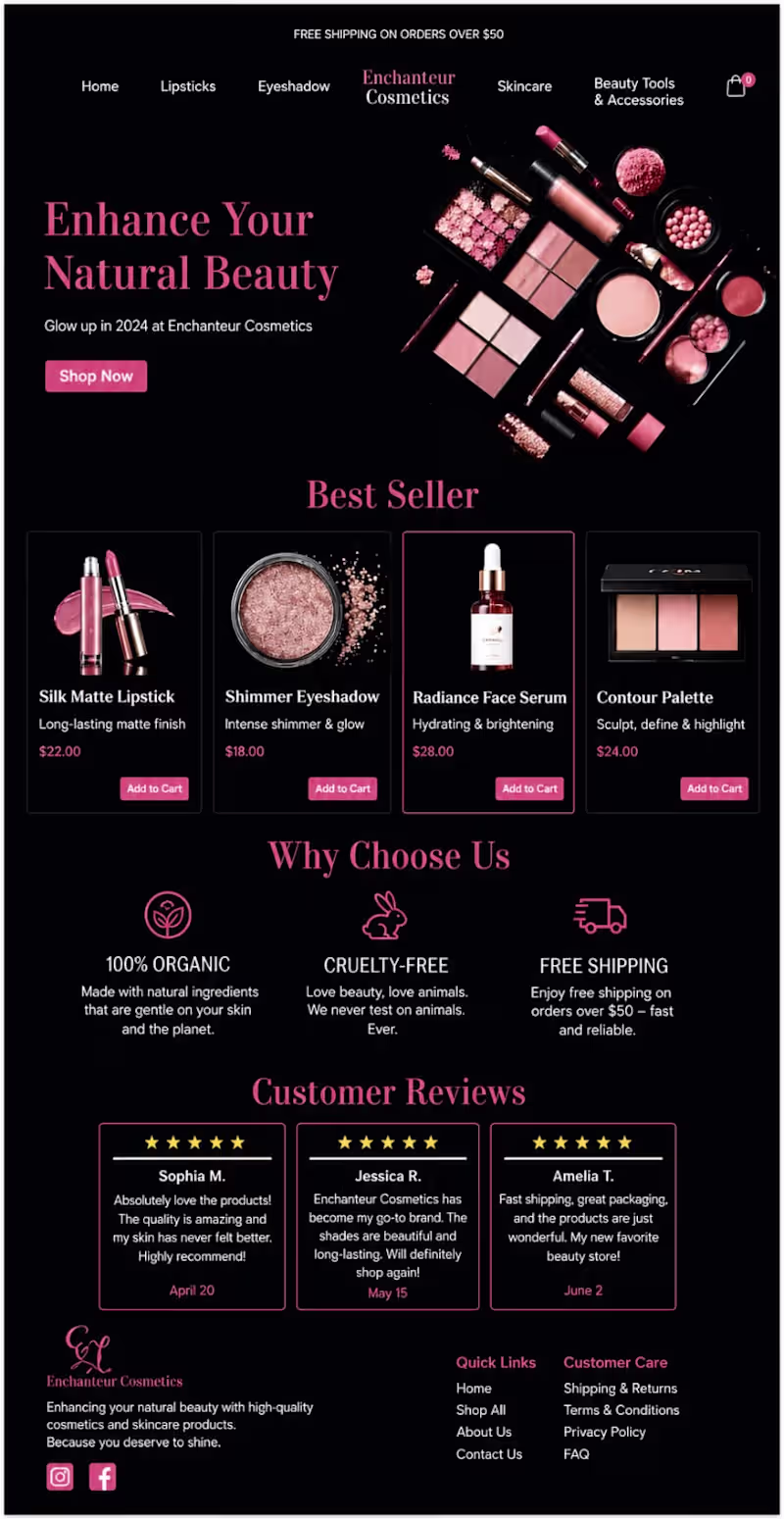 Cover image for Premium Beauty E-commerce Website Concept
Designed