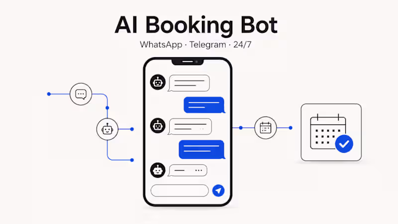 Cover image for AI Booking & Support Bot (WhatsApp/Telegram)
