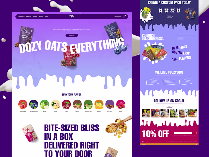 Cover image for Dozy Oats Landing page Design 