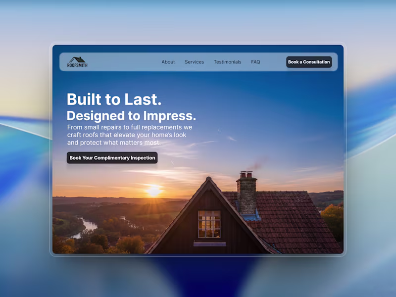 Cover image for Roofing company Website Design in Figma