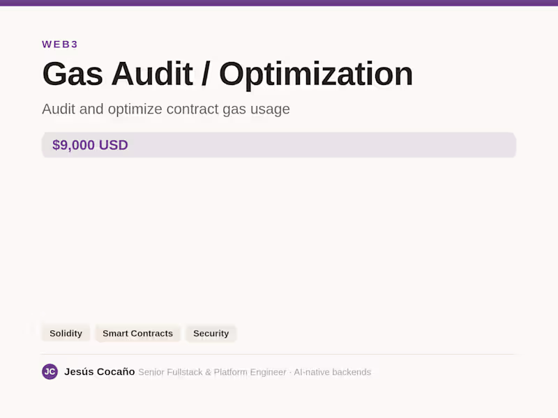 Cover image for Gas Audit / Optimization