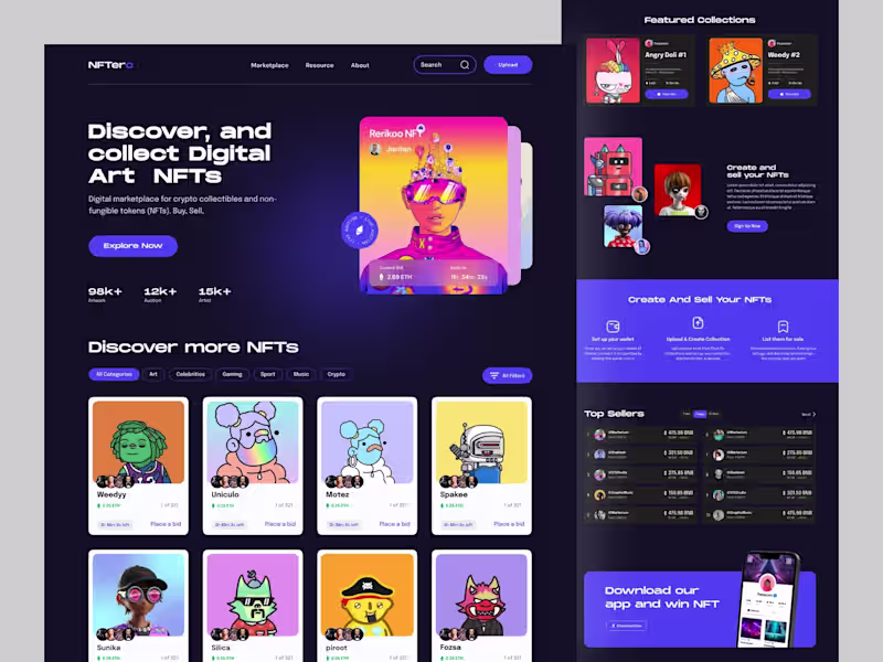 Cover image for NFT marketplace ui design