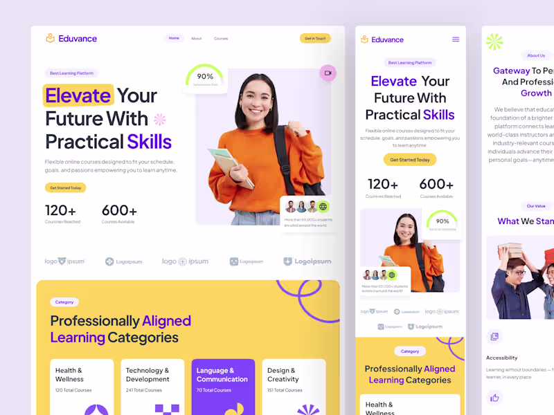 Cover image for Education Website UI Design 