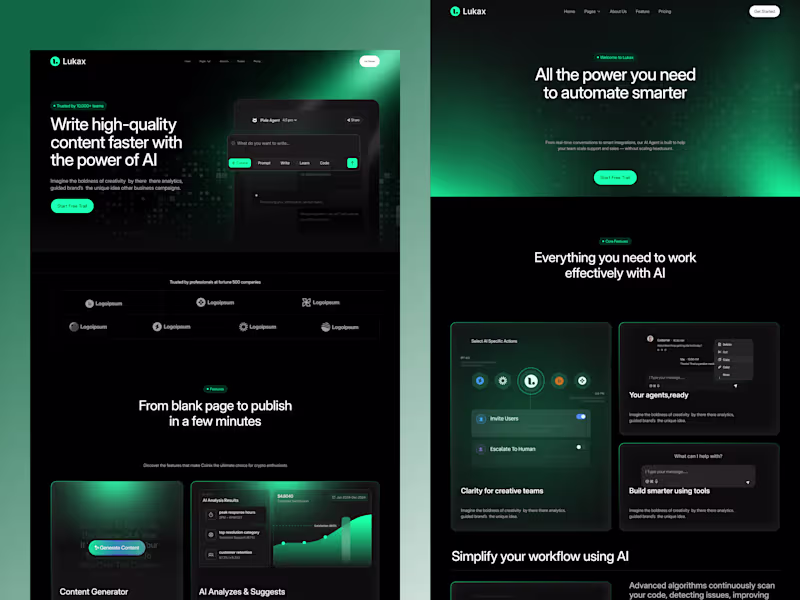Cover image for 🚀 Lukax – AI SaaS Webflow Template.