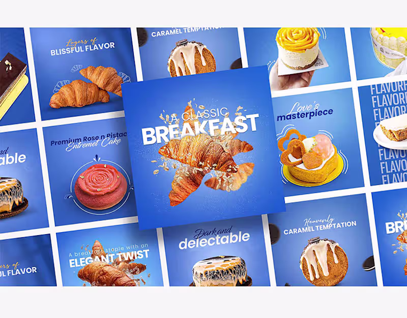 Cover image for Social Media Posts For Bakery Products.