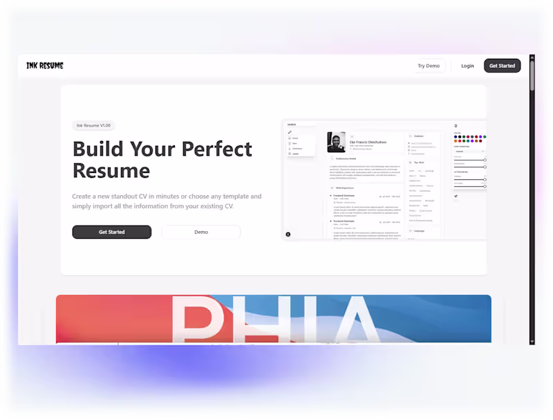 Cover image for Ink Resume:Mordern Website 