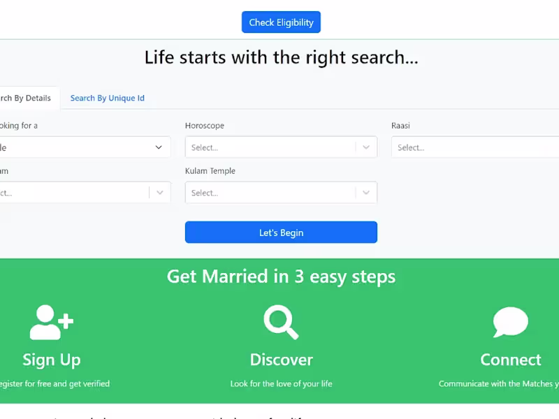 Cover image for Matrimonial Website