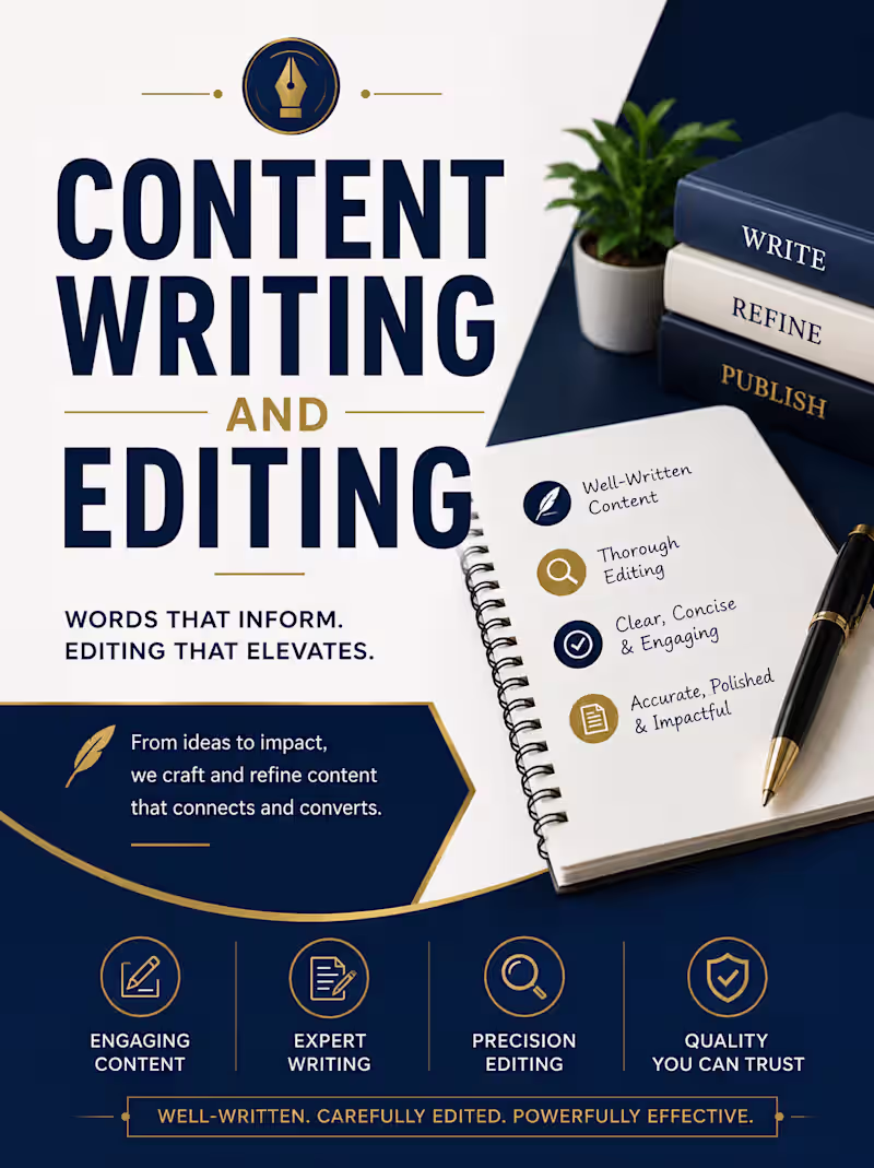 Cover image for Content Writing & Editing (Up to 2,000 Words)