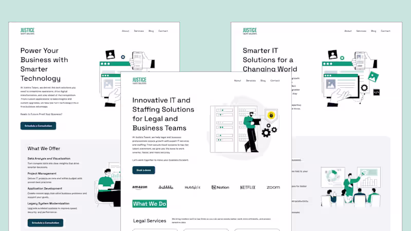 Cover image for Redesign of Legal IT Staffing Agency Website