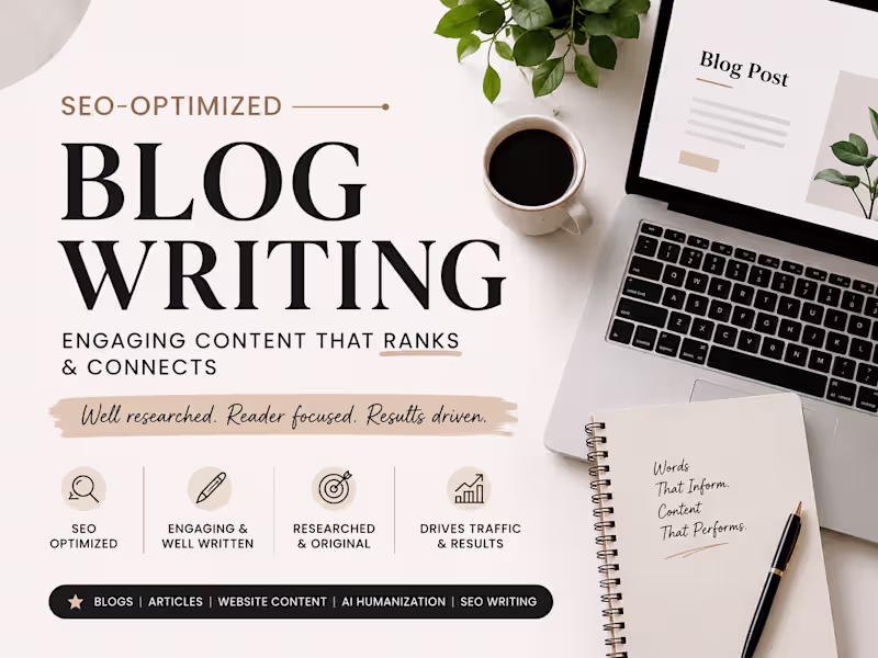 Cover image for I Will Write SEO-Optimized Blogs That Engage & Rank