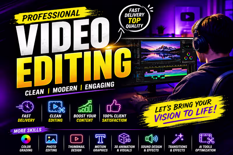 Cover image for 🎥 Professional Video Editing & Photo Editing