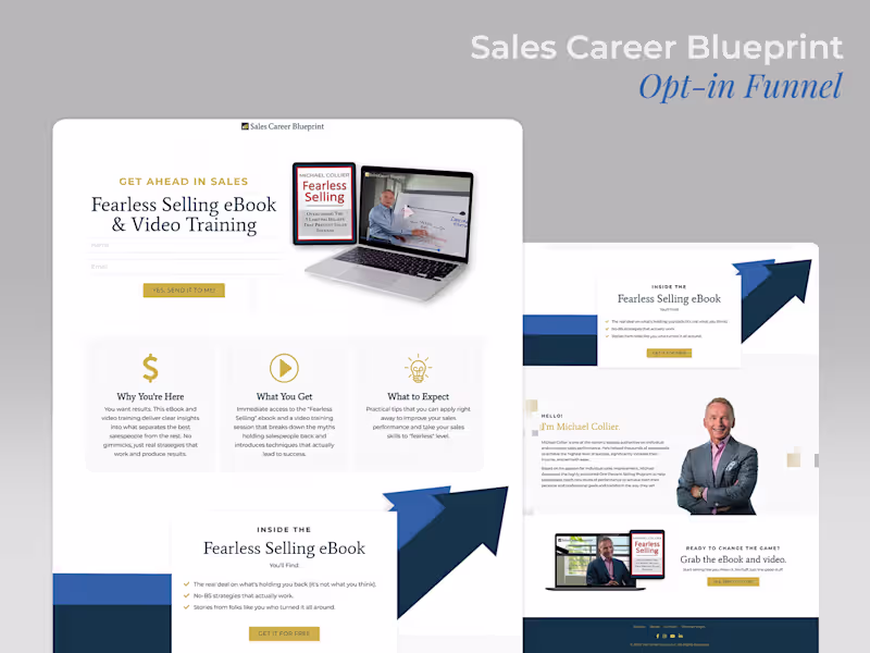 Cover image for Fearless Selling eBook | Kajabi Opt-in Landing Page