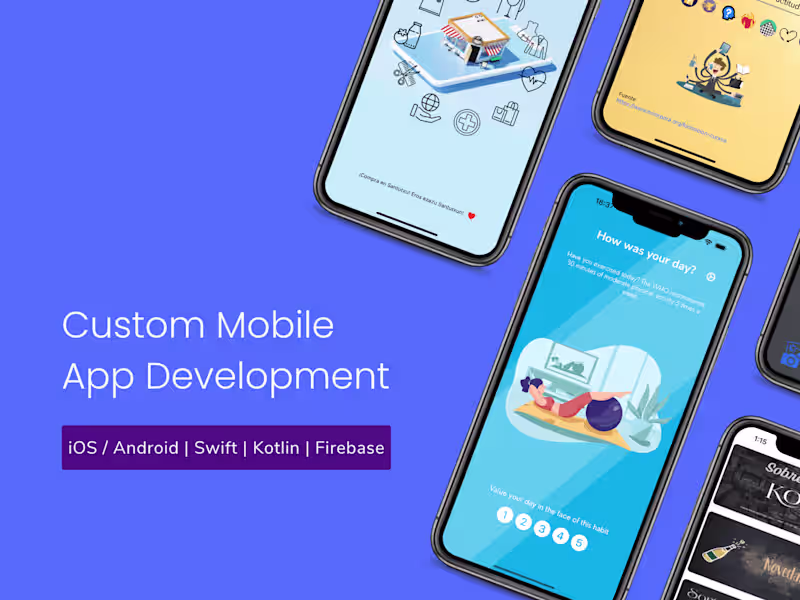 Cover image for I will develop a high-quality Android or iOS app (Swift/Kotlin)