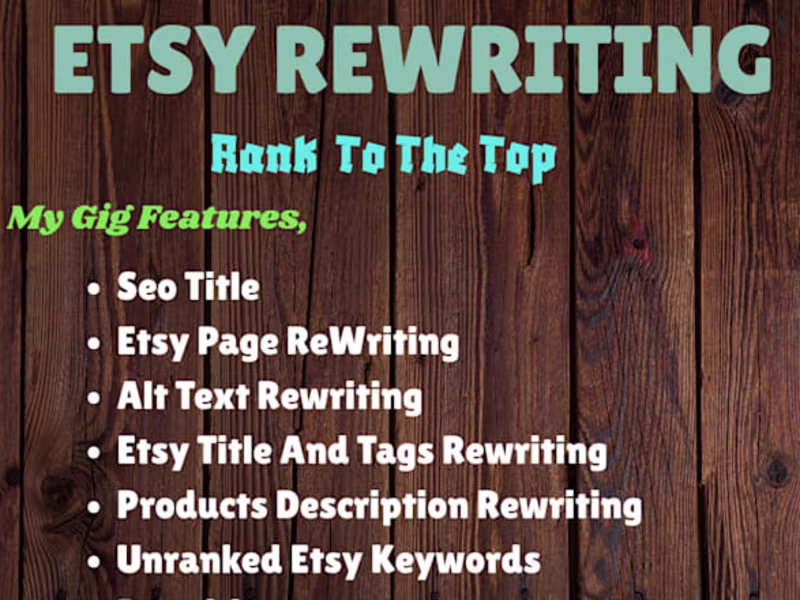Cover image for SEO Etsy i will rewrite etsy title description and tags for SEO