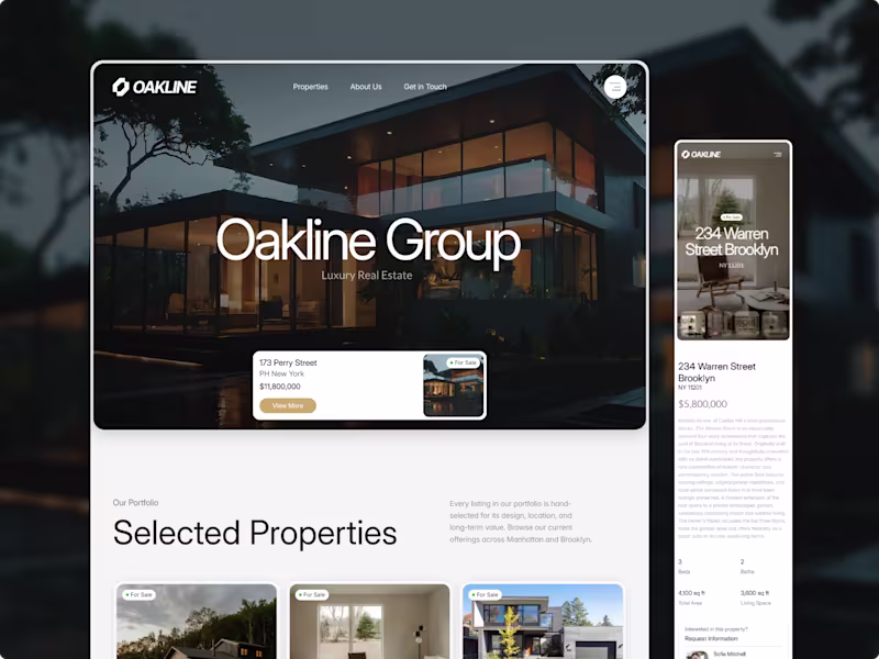 Cover image for Oakline - Real Estate Framer Template