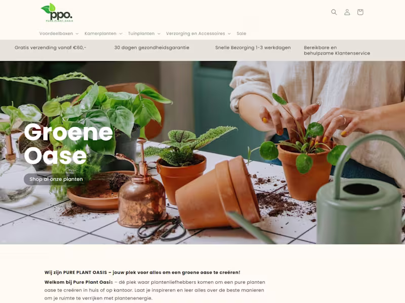 Cover image for Shopify Store Design for Pure Plant Oasis