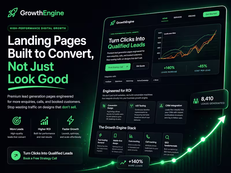 Cover image for Premium Agency Landing Page for Growth Engine
