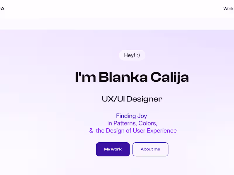 Cover image for Blanka Calija Portfolio