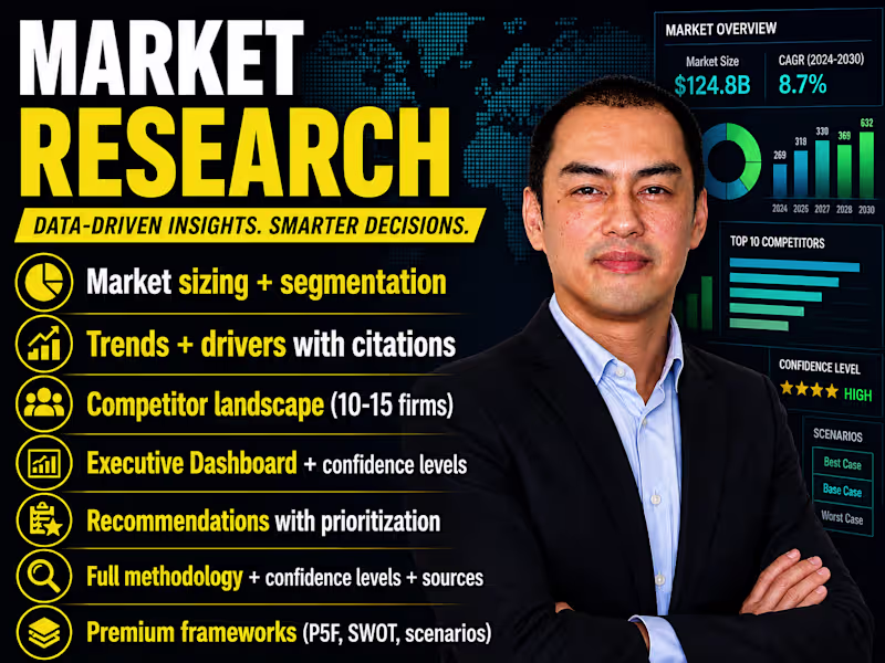Cover image for Custom market research report with competitor analysis