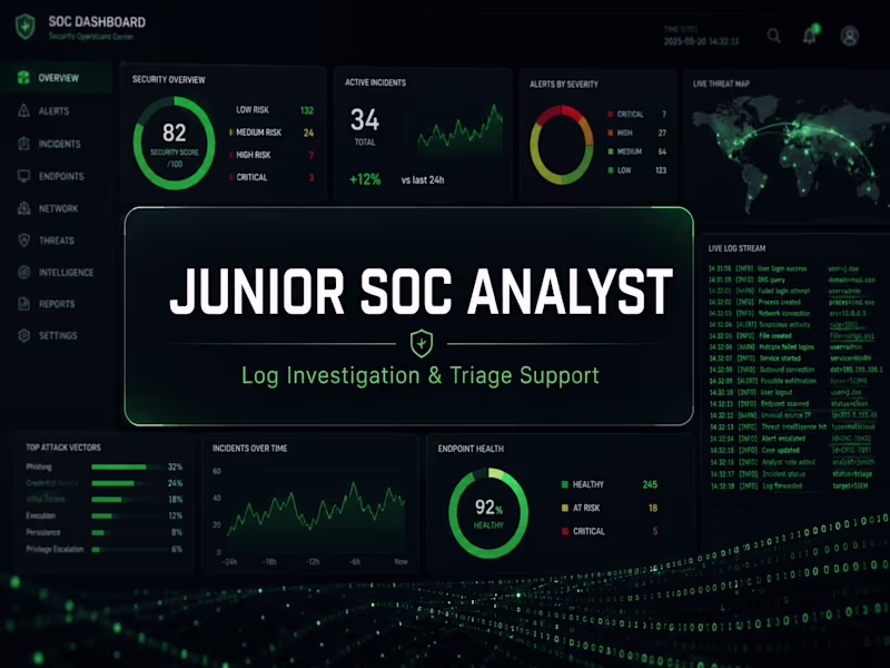 Cover image for Junior SOC Analyst – Log Investigation Support
