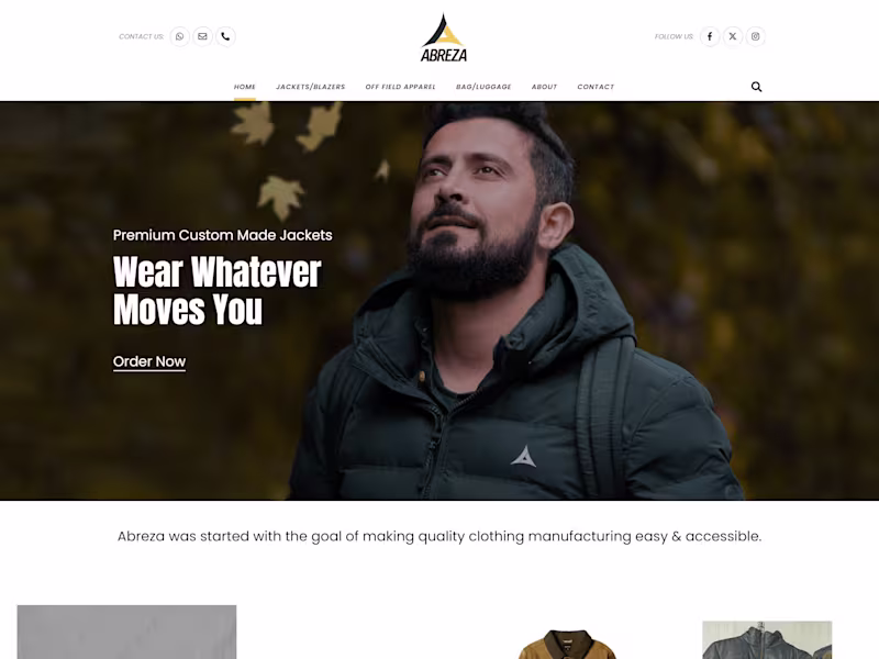 Cover image for Abreza Sports – Custom Jackets Manufacturer