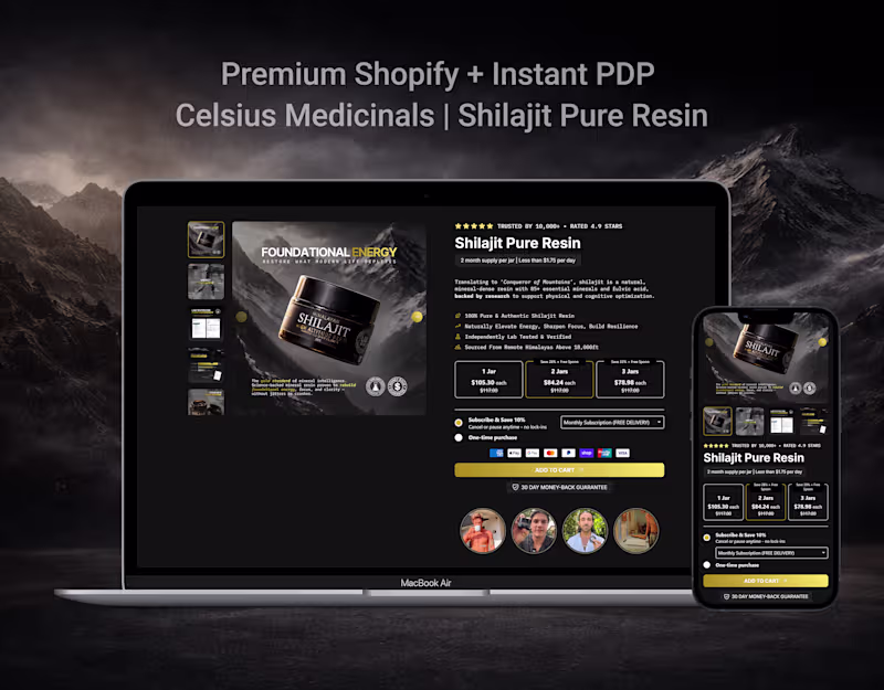 Cover image for Luxury Shopify Product Page for Celsius Medicinals