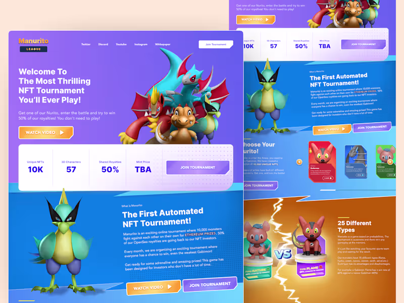 Cover image for Product Design for Manurito NFT Tournament Platform