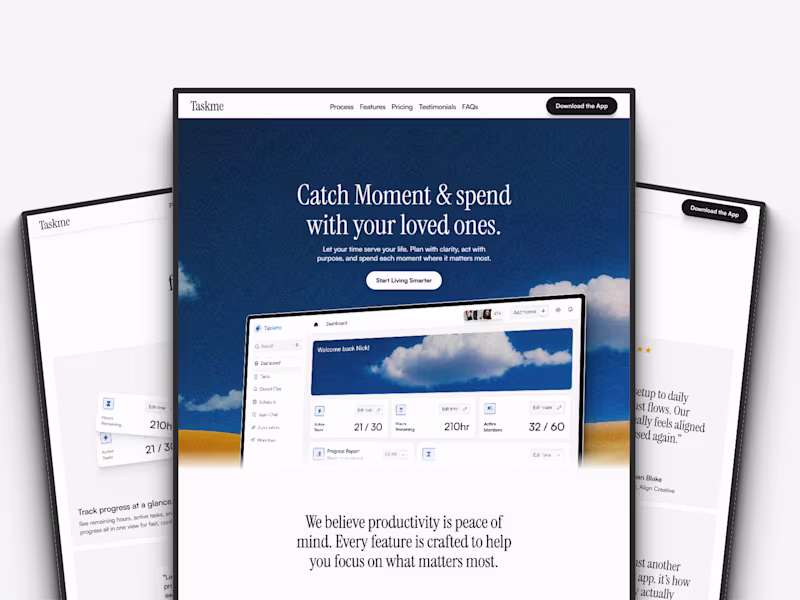 Cover image for Taskme Productivity Web App Design & Development