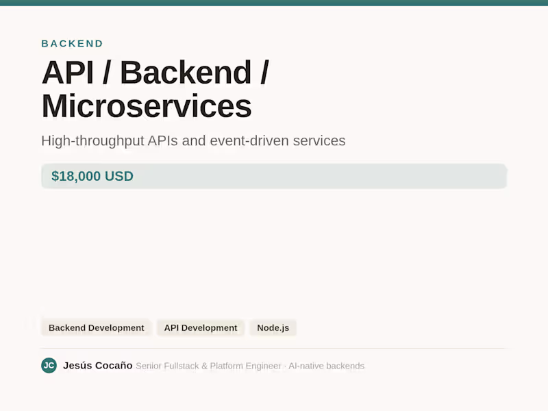 Cover image for API / Backend / Microservices