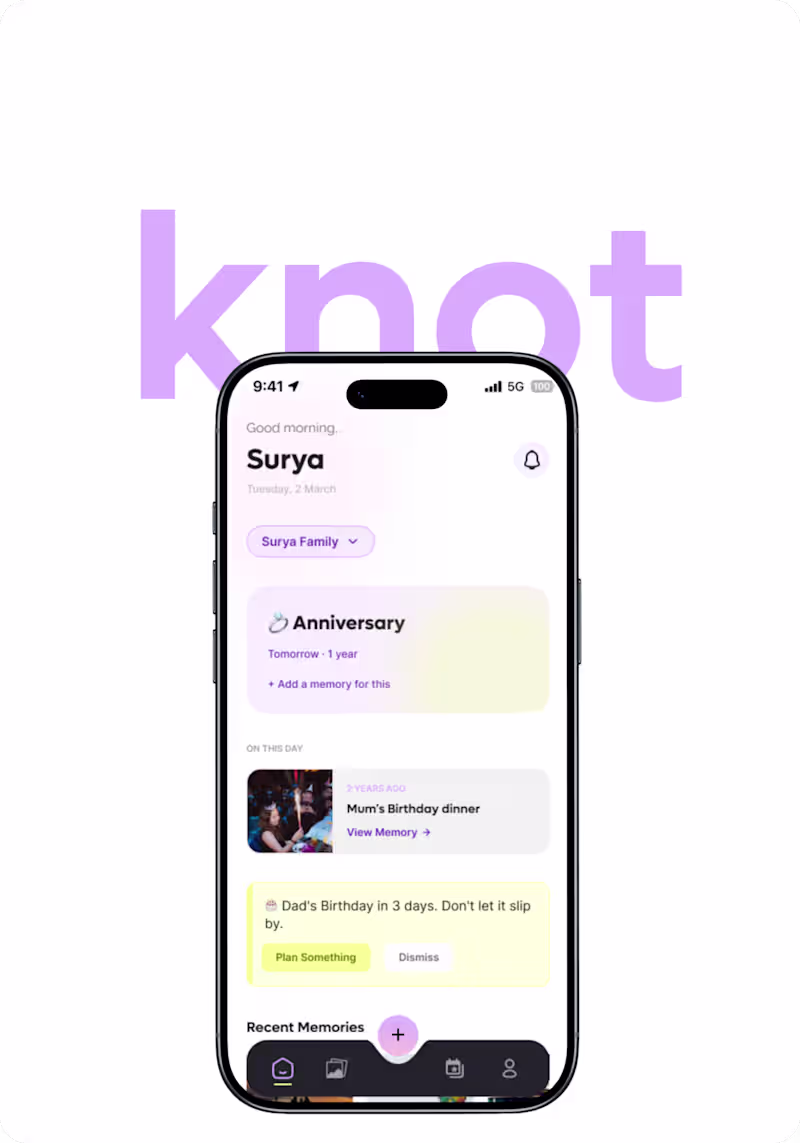 Cover image for knot | Where Moments Became Memories | UX/UI Case study