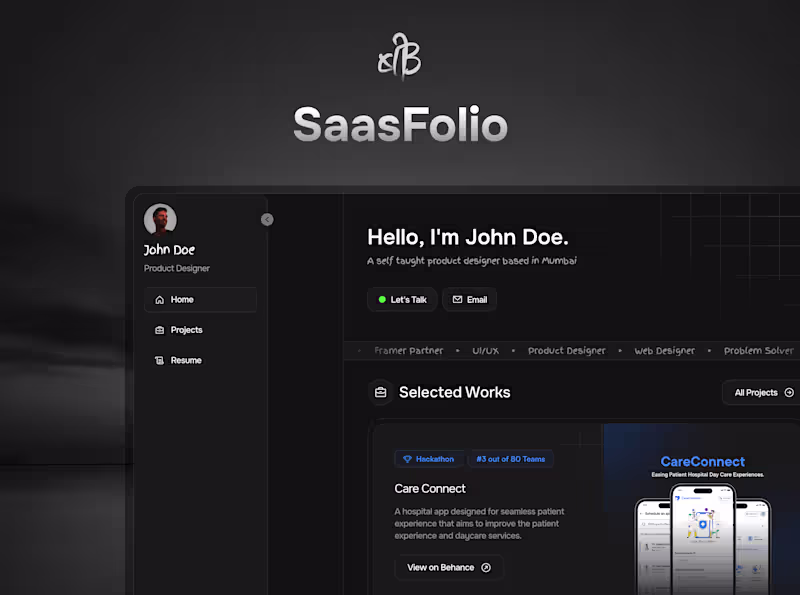 Cover image for SaasFolio - Website Design & Framer Development