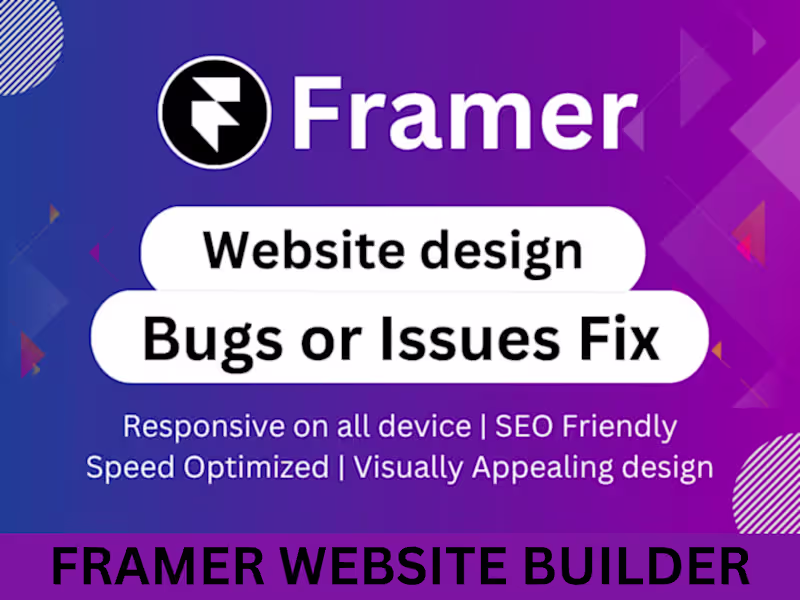 Cover image for I will build framer website design do figma framer landing page