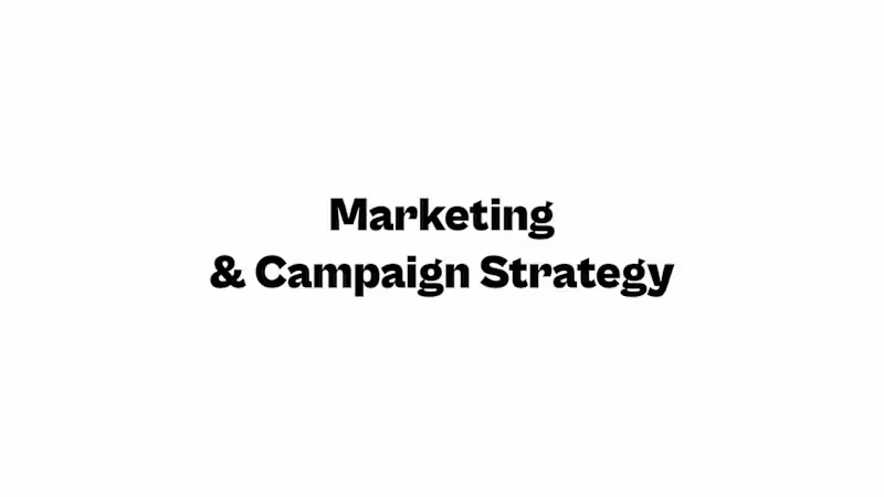 Cover image for Marketing & Campaign Strategy