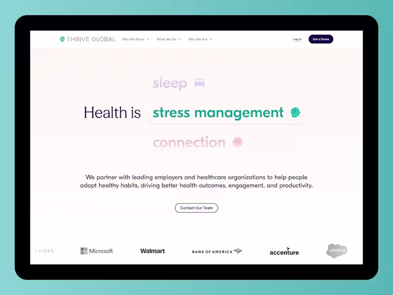 Cover image for Thrive Global: Webflow Development