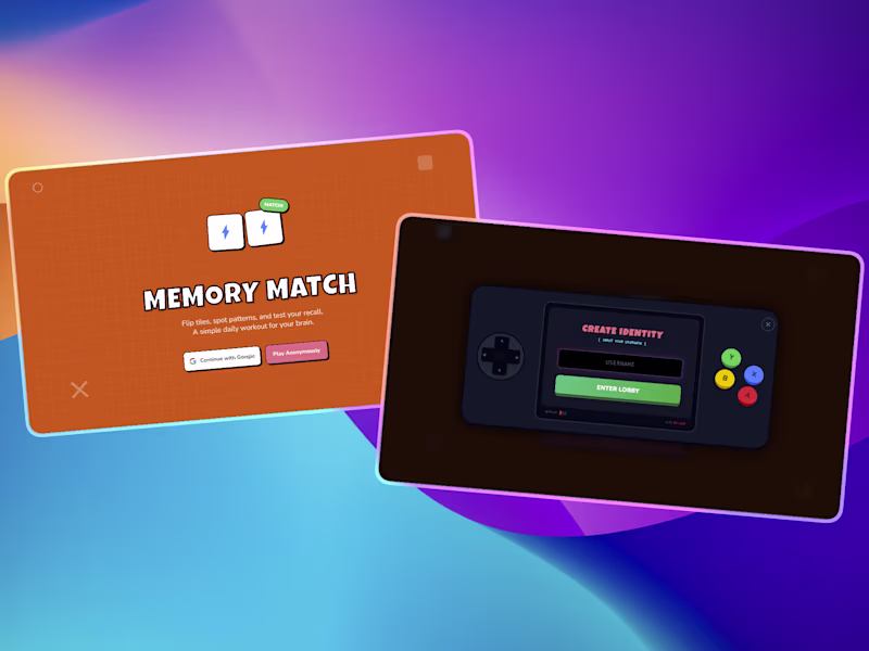 Cover image for Modern memory card game, Memory