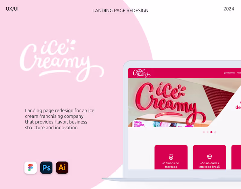Cover image for Landing page redesign - Ice Creamy :: Behance