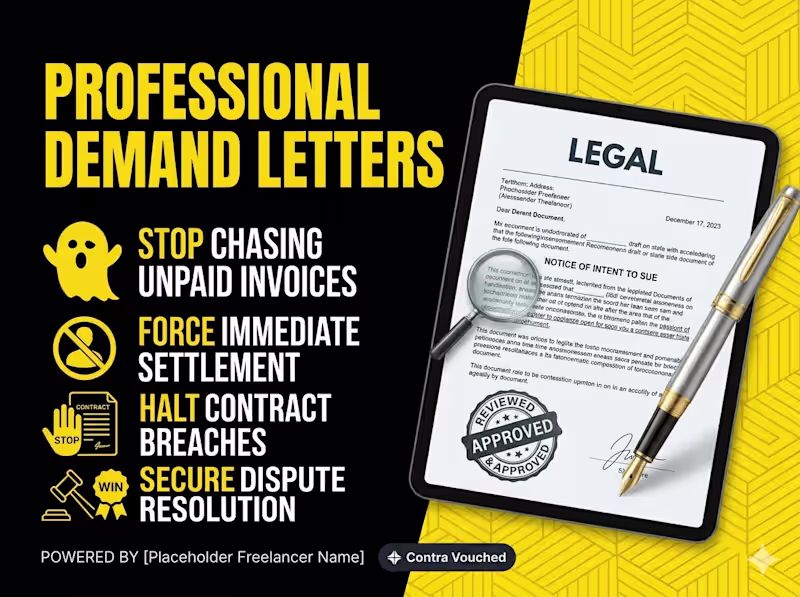 Cover image for Professional Demand Letter & Dispute Resolution Drafting