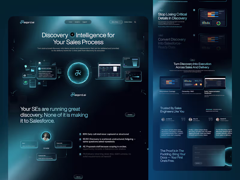 Cover image for High-Converting Landing Page for Reqord.ai