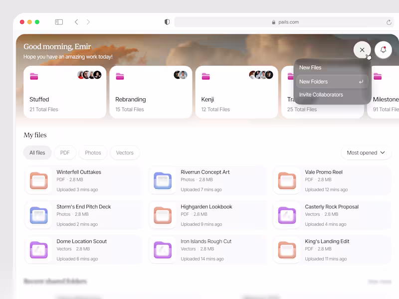 Cover image for Pails - Cloud Service Dashboard