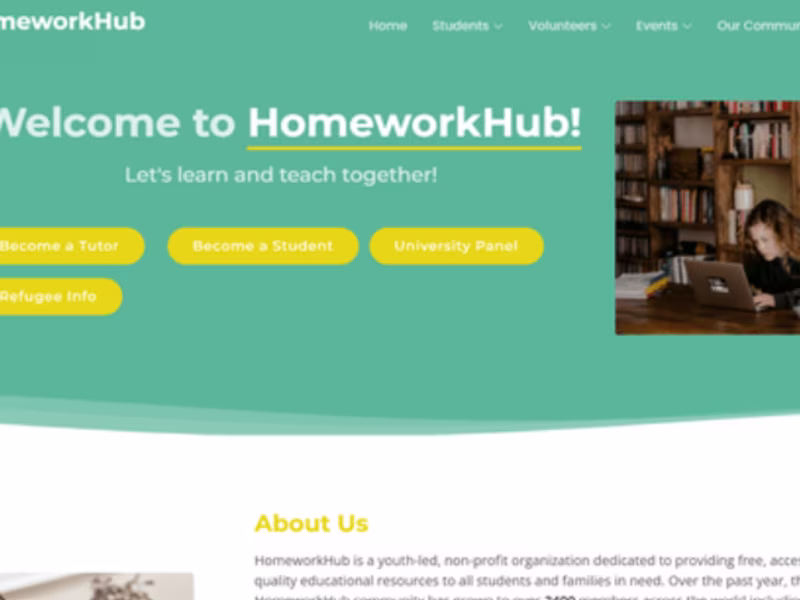 Cover image for HomeworkHub Website