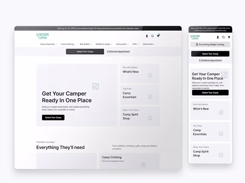 Cover image for Everything Camper — Guided Shopping Wireframes