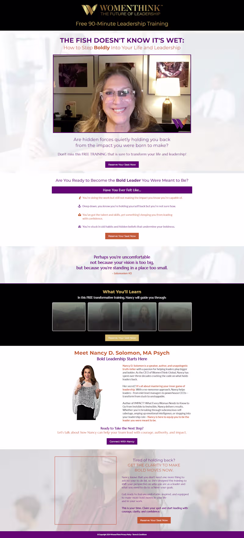 Cover image for WomenThink Leadership Training Funnel –