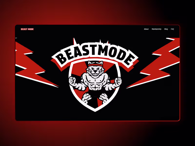 Cover image for Beast Mode Gym Landing Page Design