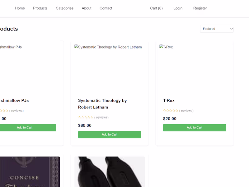 Cover image for Simple E commerce website with functioning Database integration